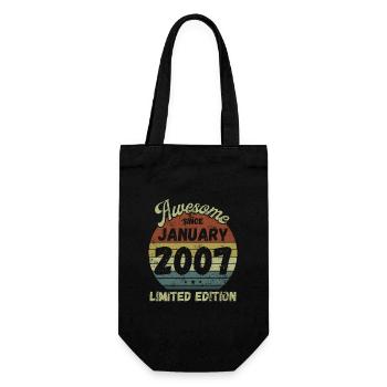 Awesome since January 2007 - Birthday - Gift Bag for Bottles - black - Front