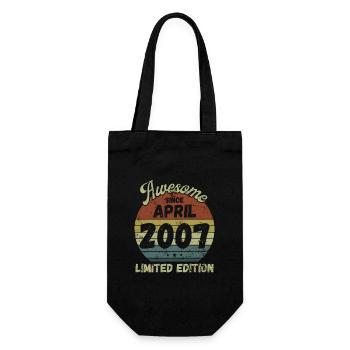Awesome since April 2007 - Birthday - Gift Bag for Bottles - black - Front