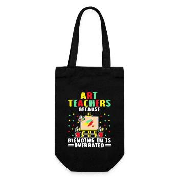 Art Teacher School Teacher Funny Art Teachers Scho - Gift Bag for Bottles - black - Front