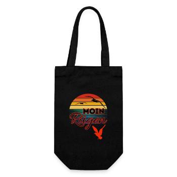 Moin Rügen avec mouette dans le style rétro île de Rügen - Sac à bouteille - noir - Devant