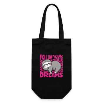 Follow your dreams offizielles Schlafshirt - Geschenkbeutel für Flaschen - Schwarz - Vorne