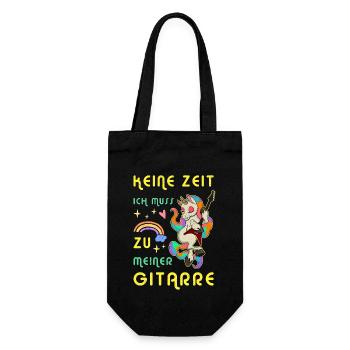 Gitarrist Niedlich Einhron Magisch Regenbogen - Geschenkbeutel für Flaschen - Schwarz - Vorne