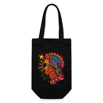 Maya Gott Mayan Mythologie Hunab Ku Sternenkrieger - Geschenkbeutel für Flaschen - Schwarz - Vorne