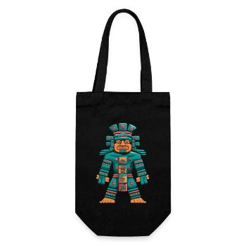 Maya Gott Itzamna Maya Mythologie Darstellung - Geschenkbeutel für Flaschen - Schwarz - Vorne