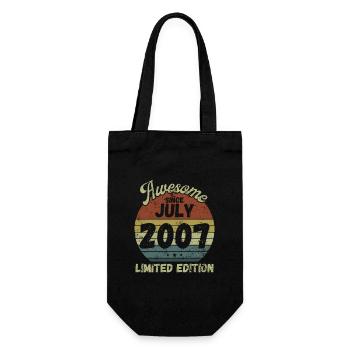 Awesome since July 2007 - Birthday - Gift Bag for Bottles - black - Front