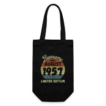 Awesome since August 1957 - Birthday - Gift Bag for Bottles - black - Front