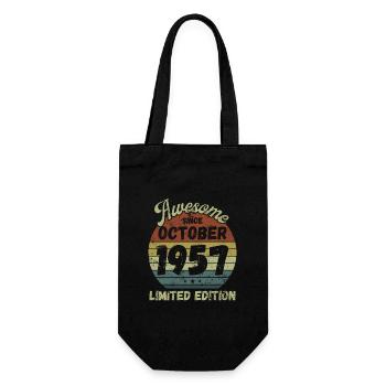 Awesome since October 1957 - Birthday - Gift Bag for Bottles - black - Front