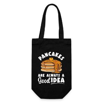 Pancake Frühstück Pfannkuchen - Geschenkbeutel für Flaschen - Schwarz - Vorne