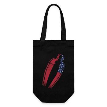 Bartender Mixologist American Flag - Gift Bag for Bottles - black - Front