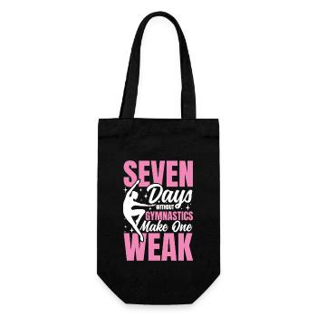 Seven Days Without Gymnastics Make One Weak - Geschenkbeutel für Flaschen - Schwarz - Vorne