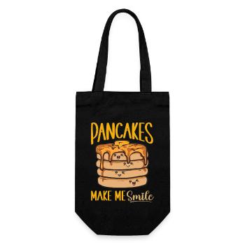 Pancake Frühstück Pfannkuchen - Geschenkbeutel für Flaschen - Schwarz - Vorne