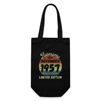Awesome since November 1957 - Birthday - Gift Bag for Bottles - black - Front