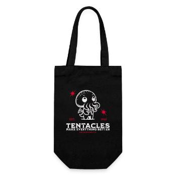 Tantakel Süßer Cthulhu Kult Lovecraft Necronomicon - Geschenkbeutel für Flaschen - Schwarz - Vorne