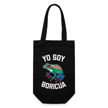 Yo Soy Boricua Frog – Proud Puerto Rican - Gift Bag for Bottles - black - Front