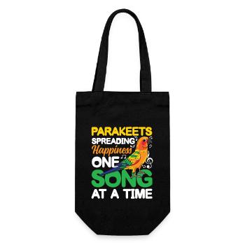 Parakeets Spreading Happiness One Song At A Time - Geschenkbeutel für Flaschen - Schwarz - Vorne