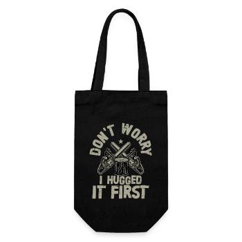 Don't Worry I Hugged It First Logging Lumberjack L - Gift Bag for Bottles - black - Front