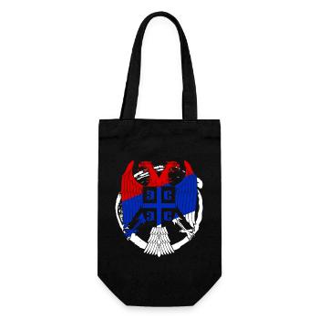 Heimat srbija Herkunft Adler Flagge Natioanl Reise - Geschenkbeutel für Flaschen - Schwarz - Vorne