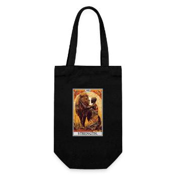 Tarotkarten Tarotkarte Strength Kraft - Geschenkbeutel für Flaschen - Schwarz - Vorne