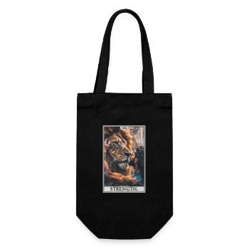 Tarotkarten Tarotkarte Strength Kraft - Geschenkbeutel für Flaschen - Schwarz - Vorne