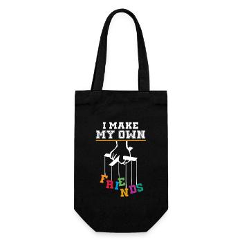 I Make My Own Friends Puppet Show - Gift Bag for Bottles - black - Front