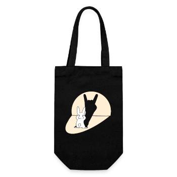 Lapin drôle avec une ombre rock’n’roll - Sac à bouteille - noir - Devant