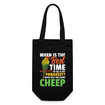 When Is The Best Time To Get A Pet Parakeet - Geschenkbeutel für Flaschen - Schwarz - Vorne