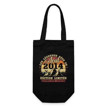 Vintage August 2014 Retro Geburtstagsgeschenk - Geschenkbeutel für Flaschen - Schwarz - Vorne