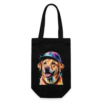 Labrador Retriever Snapback Cap Chien Design Print - Sac à bouteille - noir - Devant