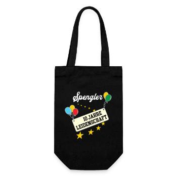 Spengler 10 jähriges Jubiläum Spenglerei 10 Jahr - Geschenkbeutel für Flaschen - Schwarz - Vorne