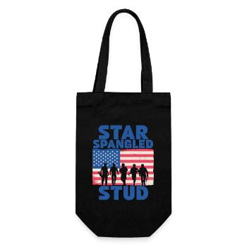 Star Spangled Stud Friedenszeichen USA Flagge - Geschenkbeutel für Flaschen - Schwarz - Vorne