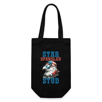 Star Spangled Stud Friedenszeichen USA Flagge - Geschenkbeutel für Flaschen - Schwarz - Vorne