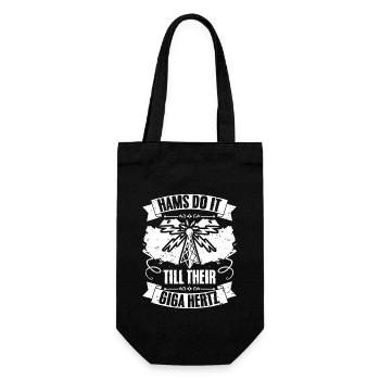 Funny Hams Do It Till Their Giga Hertz A Ham Radio - Gift Bag for Bottles - black - Front