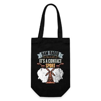 Retro Ham Radio It's A Contact Sport Amateur Radio - Gift Bag for Bottles - black - Front