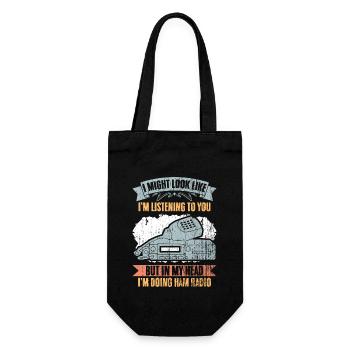 I Might Look Like I'm Listening To You Retro Ham - Gift Bag for Bottles - black - Front
