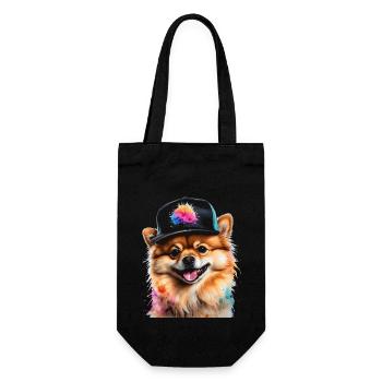 Pomeranian Pomeranian Snapback Cap Dog Print - Gift Bag for Bottles - black - Front