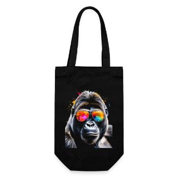 Gorilla Sunglasses Monkey Colorful Animal Design Print - Gift Bag for Bottles - black - Front