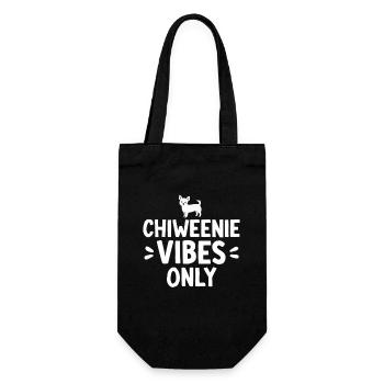 Chiweenie Dog Vibes Only Stylish Expression - Gift Bag for Bottles - black - Front