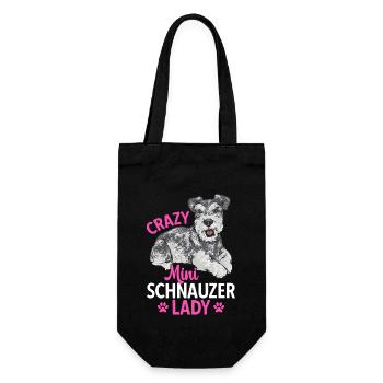 Zwergschnauzer Hund Schnauzer - Geschenkbeutel für Flaschen - Schwarz - Vorne