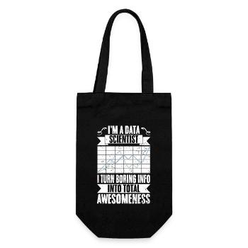 Funny Data Scientist Turn Boring Info Into Total - Gift Bag for Bottles - black - Front