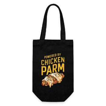 Powered By Chicken Parm - Hähnchen Parmigiana - Gift Bag for Bottles - black - Front