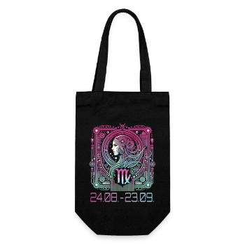 Zodiac Sign Virgo Cyberpunk Design - Gift Bag for Bottles - black - Front