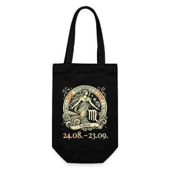 Zodiac sign Virgo vintage with grunge effect - Gift Bag for Bottles - black - Front