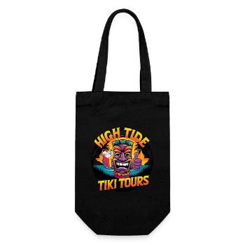 Tiki Kultur Maori Maske für einen Tkik Fans - Geschenkbeutel für Flaschen - Schwarz - Vorne