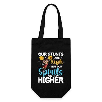 Our Stunts Are High But Our Spirits Are Higher - Geschenkbeutel für Flaschen - Schwarz - Vorne