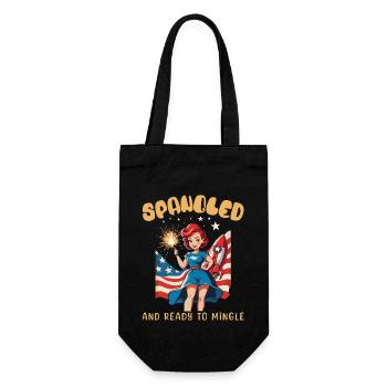 Retro Vintage Design Ready To Mingle 4th of July - Gift Bag for Bottles - black - Front