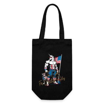 Proud USA Unicorn No British Rules 4th Of July - Geschenkbeutel für Flaschen - Schwarz - Vorne
