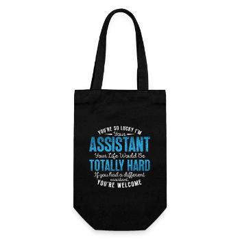 Admin Assistant You're So Lucky I'm Your Secretary - Geschenkbeutel für Flaschen - Schwarz - Vorne