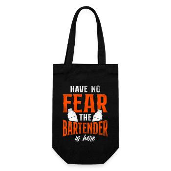 Bartender Mixologist Have No Fear - Geschenkbeutel für Flaschen - Schwarz - Vorne
