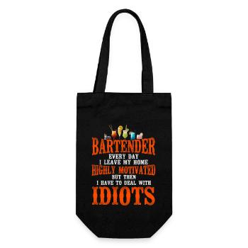 Bartender Mixologist Bartender - Geschenkbeutel für Flaschen - Schwarz - Vorne