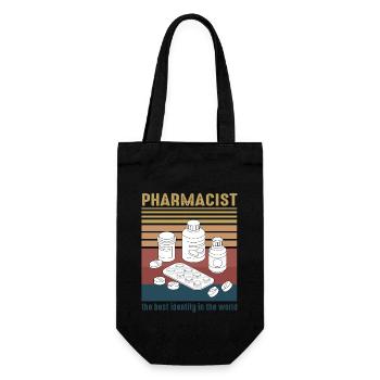 future vintage retro pharmacist pharmacy tech - Sac à bouteille - noir - Devant